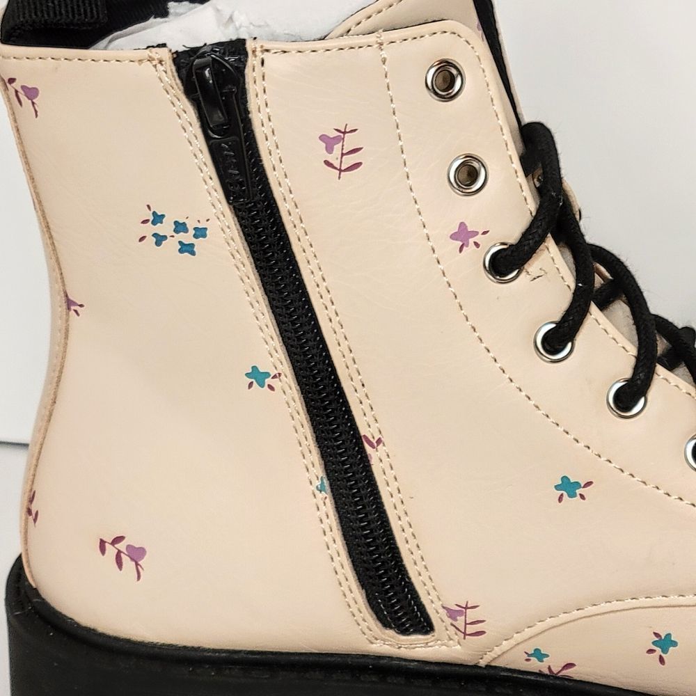 NWT Zara's Girl's Size 3.5 Floral Ankle Boots - Picture 2 of 12